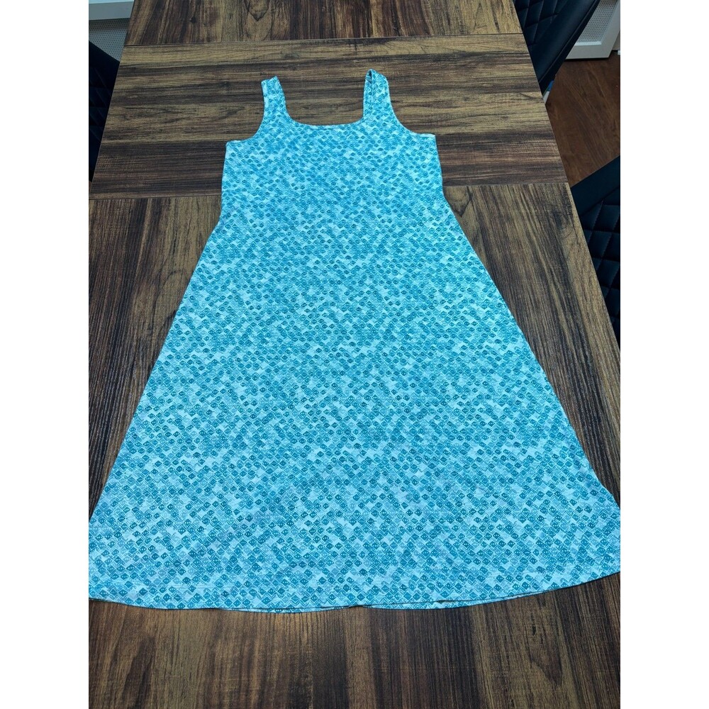 Columbia Omni-Freeze Advanced Cooling Dress Womens S Teal Geometric Outdoor EUC